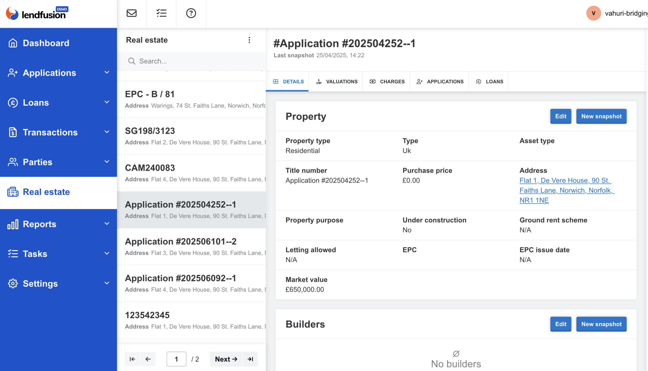 LendFusion back office real estate module