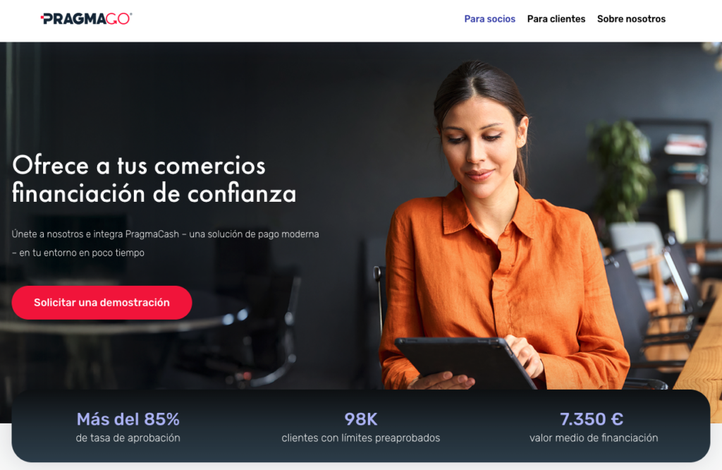 PragmaGO Spain loan apply for a loan screenshot